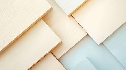 Poster - Wooden planks in various shades form a modern geometric pattern, perfect for interior decor or architectural projects. Customize the empty space for a unique design concept