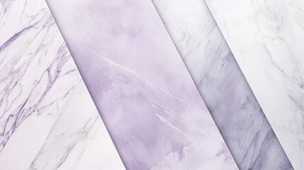 Poster - Discover four unique marble textures blending together for a modern geometric background. Perfect for a touch of elegance in design projects. Luxurious and natural with white, purple, and gray tones