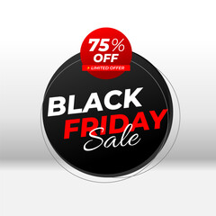 Wall Mural - Black Friday Promo Banner. Black friday sale discount for social media post template