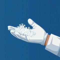 Poster - Hand Holding Snowflakes.