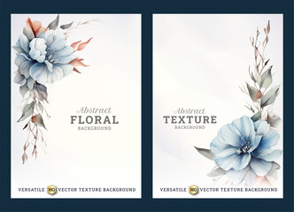 Abstract flyer template, elegant blue floral art business brochure template, wedding invitation template, universal background, versatile vector background, creative brochure template, invitation art