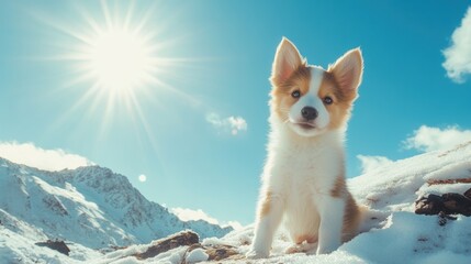 Canvas Print - Puppy in Snow.