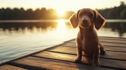 Wall Mural - Sunset Dog.