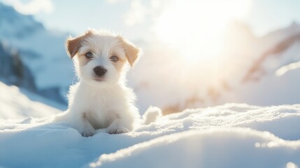 Canvas Print - Puppy in the Snow.