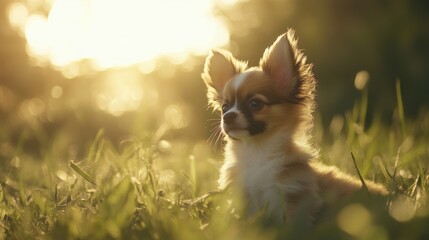 Wall Mural - Puppy Sunset.