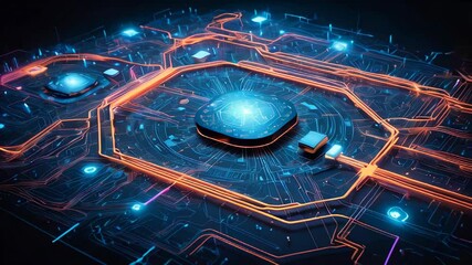 Poster - Futuristic high-tech circuit board layout