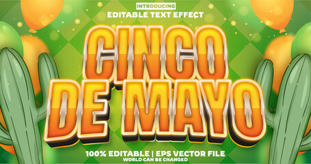 Poster - Cinco de Mayo editable text effect in new modern trend style