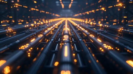 Poster - Massive Industrial Facility Processing Raw Materials into Energy with Robotic Arms and AI Systems