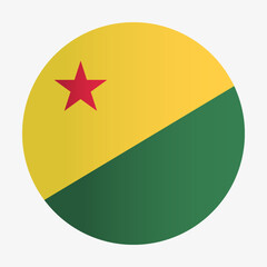 Flag of Acre state of Brazil. Bandeira oficial do Acre.  Circle flag badge