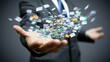 © TopMedia - Businessman Presenting Digital Communication Icons