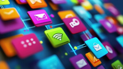 Poster - Colorful 3D Vector Illustration of Digital Devices