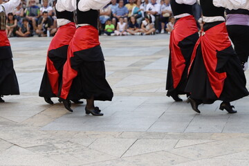 Basque folk street dance in a festival