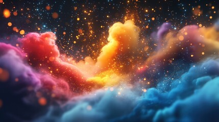 Wall Mural - colorful particles creating designs