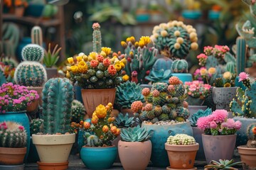 prickly ornamental plants and a variety of cactus