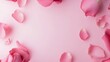 © ArpPSIqee - Photo of, Pink background with soft gradient and floating rose petals for design, banner template