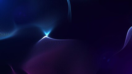 Wall Mural - abstract colorful futuristic wave lines animation background, 4k seamless loop backdrop video as tec