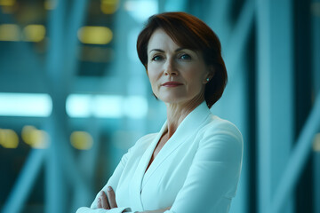 Business woman, portrait of a mature female CEO in a corporate office