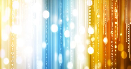 Poster - Digital Background Featuring an Array of Glowing Data Streams and Circuit Patterns, Representing the Flow of Information in Technological Spaces