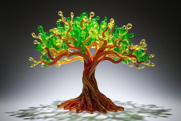 Blown Glass Tree SculptureThree dimensional tree sculpted from b