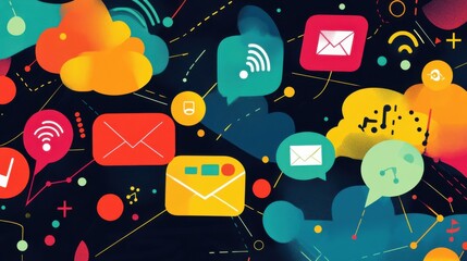 Poster - Vibrant 3D Vector Illustration of Connected Devices