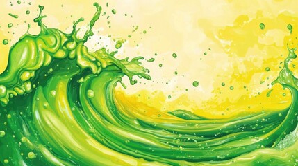 Poster - Vibrant Flowing Water in Abstract Summer Design