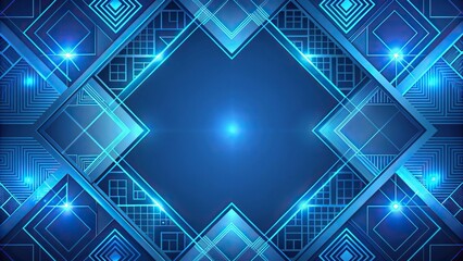 Electric blue gradient with geometric shapes and abstract patterns, bright hues, electric blue color scheme, shape motifs, neon lights