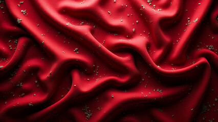 Poster - unge silk textures blend with luxury materials and velvet to create a sophisticated and elegant Christmas background or elegant wallpaper design.
