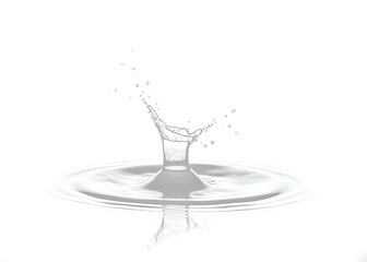 Poster - Splash of water isolated on a white surface creates a visually appealing effect in photography.