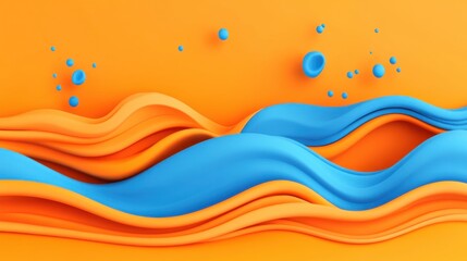 Abstract Summer Waves with Splash Effects