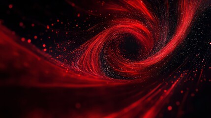 Aufkleber - Abstract swirling red and black background with glittering particles.