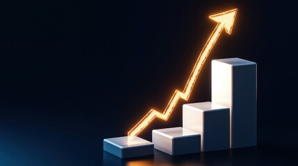 Poster - A stylized graph showing growth with ascending bars and an upward arrow.
