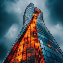 Poster - Futuristic Building from Low Angle View