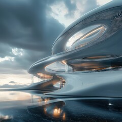 Poster - Futuristic Building in Low Angle View