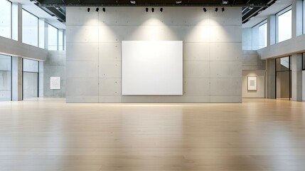 Aufkleber - Refined and Elegant Modern Interior Design Concept with a Blank Canvas Display Accentuated by Stylish Spotlights 3D Rendering of a Sophisticated and Minimalist Room