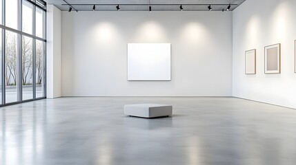 Poster - Elegant and minimalist canvas mockup displayed in a chic modern and soft lit room setting highlighting the clean and versatile space perfect for various creative and commercial applications