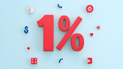 Leinwandbilder - Minimalist and clean percentage sign or symbol with sharp geometric edges perfect for highlighting discount sale and shopping concepts in digital marketing materials