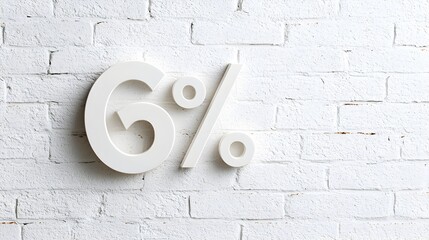 Aufkleber - Minimalistic close up of a bold percentage symbol on a bright solid background representing modern shopping and discount offers  The image conveys a clean contemporary design with a simple