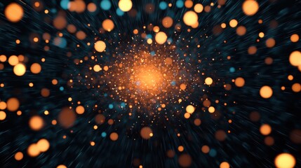 Poster - Shimmering Fireworks in Bokeh Background