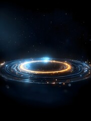 Poster - Cosmic orb floating in the deep starry void of space its surface swirling with intricate vivid energy that emits an intense luminous glow against the mysterious ethereal backdrop