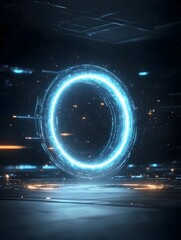 Aufkleber - Detailed view of a luminous swirling cosmic sphere radiating with vibrant neon energy tendrils floating within an starry galactic landscape