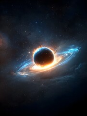 Aufkleber - Captivating image of a glowing cosmic orb surrounded by swirling radiant energy set against a vibrant dynamic galactic backdrop filled with shimmering stars  The scene evokes a sense of mystery