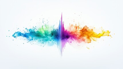 Aufkleber - A colorful burst of sound waves radiating from a central point, representing music's energy, with a clear white background for contrast.