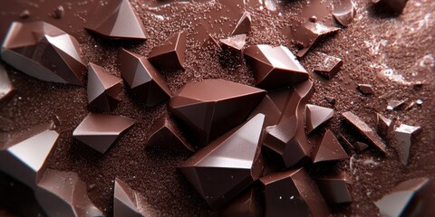 A close up of chocolate with a lot of pieces