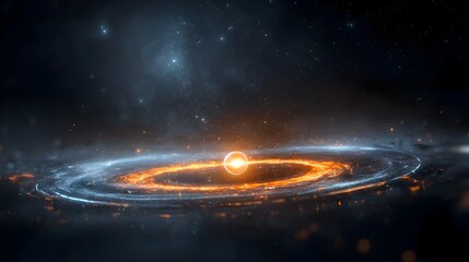 Aufkleber - Mesmerizing Glowing Cosmic Orb Surrounded by Swirling Ethereal Nebula Energy Scene   Vivid Colorful Distant Celestial Space Landscape