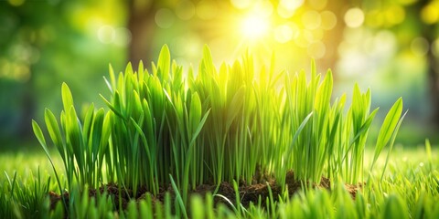 Sticker - green grass in the forest
