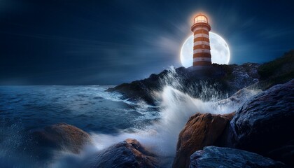 Faro marino, junto al abrazo de mar, y la luz de launa