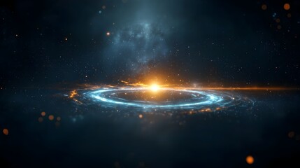 Leinwandbilder - Captivating close up view of a radiant cosmic sphere with dynamic energy patterns swirling around set within a colorful and glowing nebula exuding a deep space mystery and intense luminescence