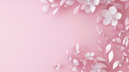 photo of, pink background with vintage floral pattern for design, banner template