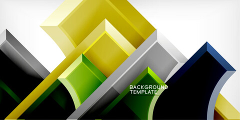 Poster - Geometric design abstract background - circles and triangles