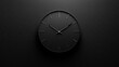 © Rinowz - A modern black background displaying a minimalist clock design in white, emphasizing simplicity and elegance in timekeeping.